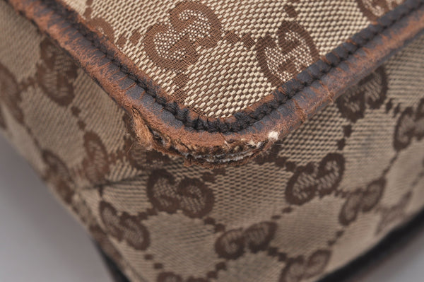 Authentic GUCCI Shoulder Cross Body Bag GG Canvas Leather 90656 Brown 6607J