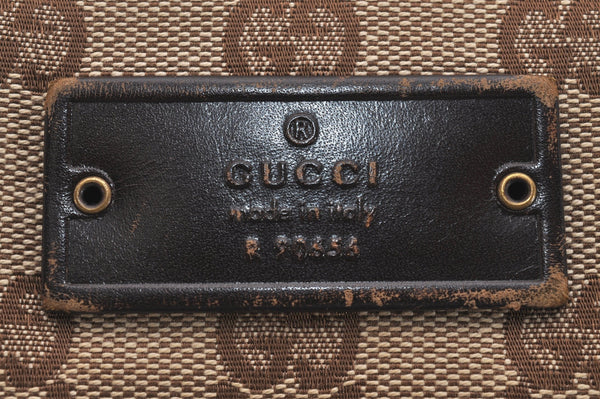 Authentic GUCCI Shoulder Cross Body Bag GG Canvas Leather 90656 Brown 6607J