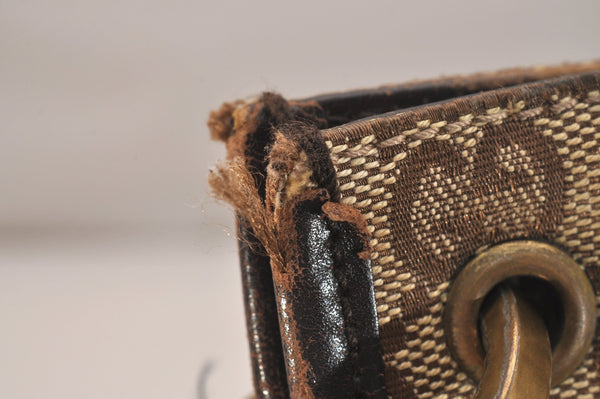 Authentic GUCCI Shoulder Cross Body Bag GG Canvas Leather 90656 Brown 6607J