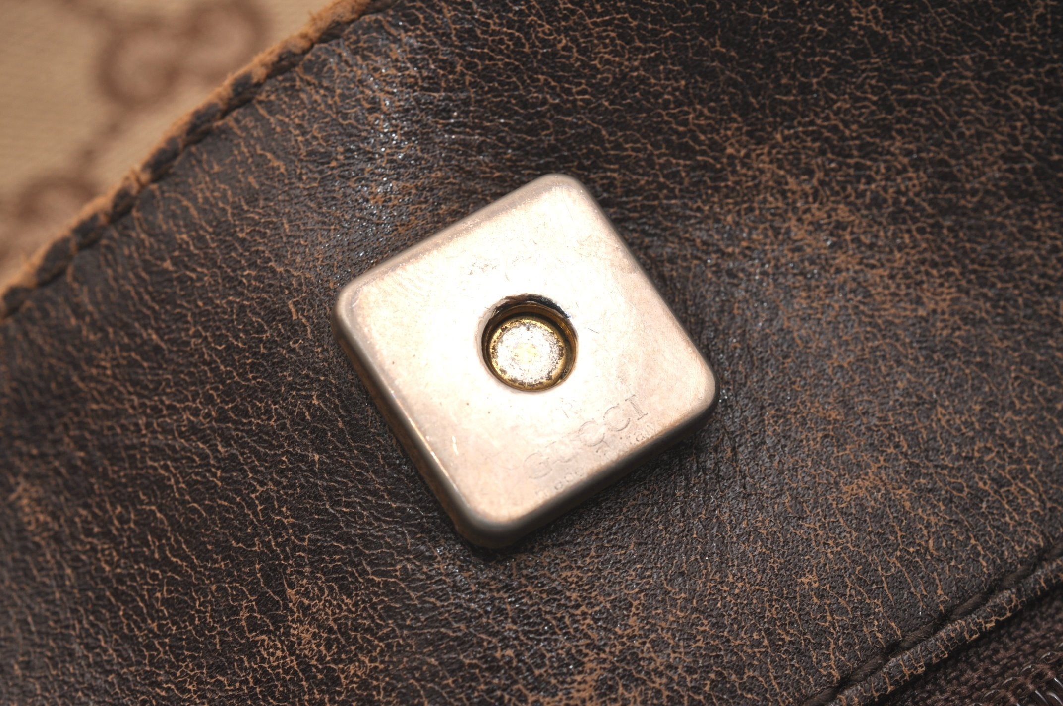 Authentic GUCCI Shoulder Cross Body Bag GG Canvas Leather 90656 Brown 6607J