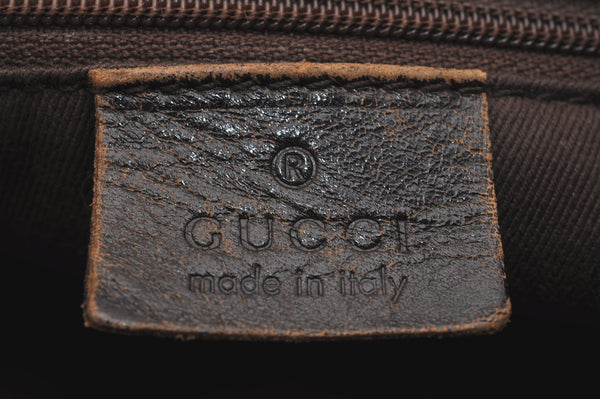 Authentic GUCCI Shoulder Cross Body Bag GG Canvas Leather 90656 Brown 6607J