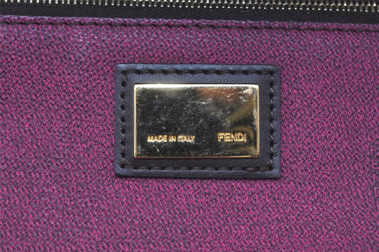 Authentic FENDI Zucca Vintage Shoulder Tote Bag PVC Leather Brown Black 6608I