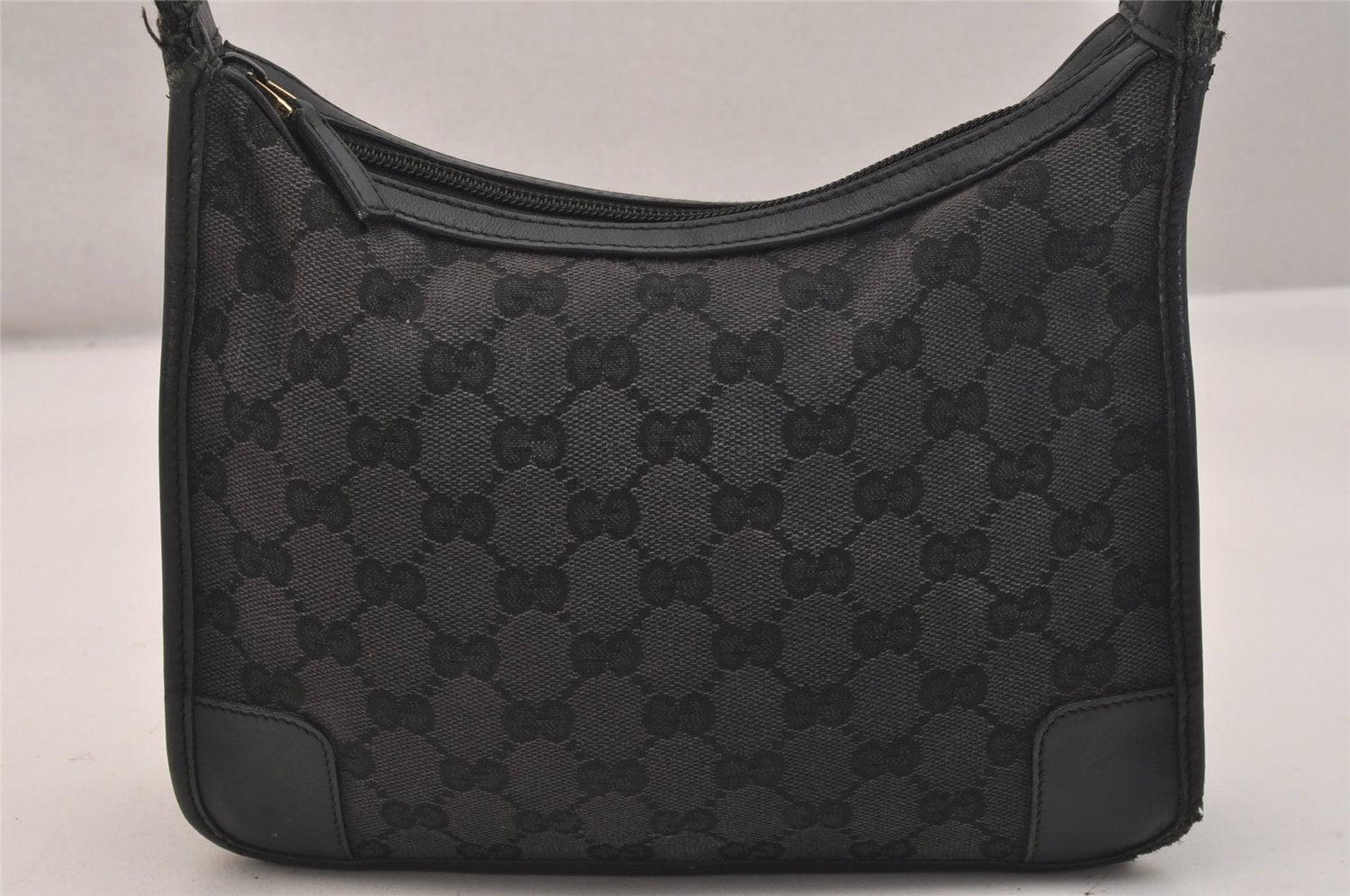 Authentic GUCCI Shoulder Hand Bag Purse GG Canvas Leather 0014206 Black 6608J