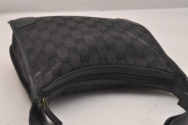 Authentic GUCCI Shoulder Hand Bag Purse GG Canvas Leather 0014206 Black 6608J
