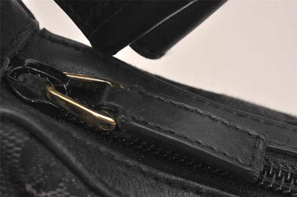 Authentic GUCCI Shoulder Hand Bag Purse GG Canvas Leather 0014206 Black 6608J