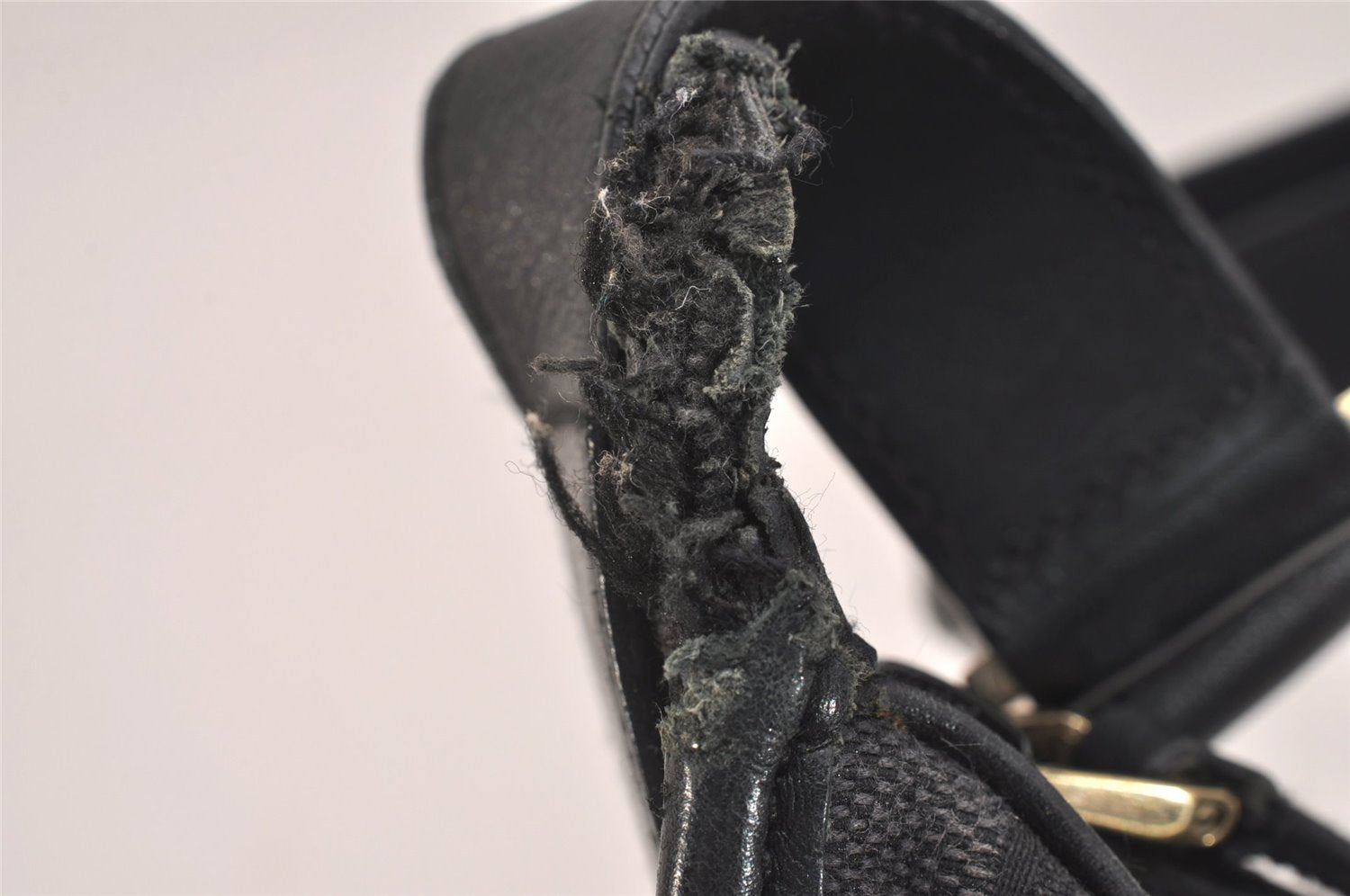 Authentic GUCCI Shoulder Hand Bag Purse GG Canvas Leather 0014206 Black 6608J