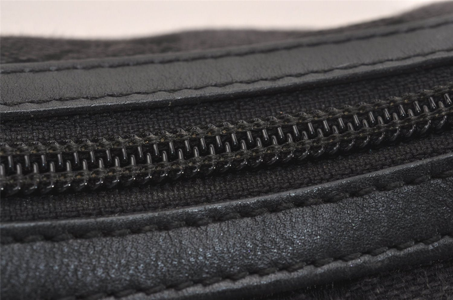 Authentic GUCCI Shoulder Hand Bag Purse GG Canvas Leather 0014206 Black 6608J