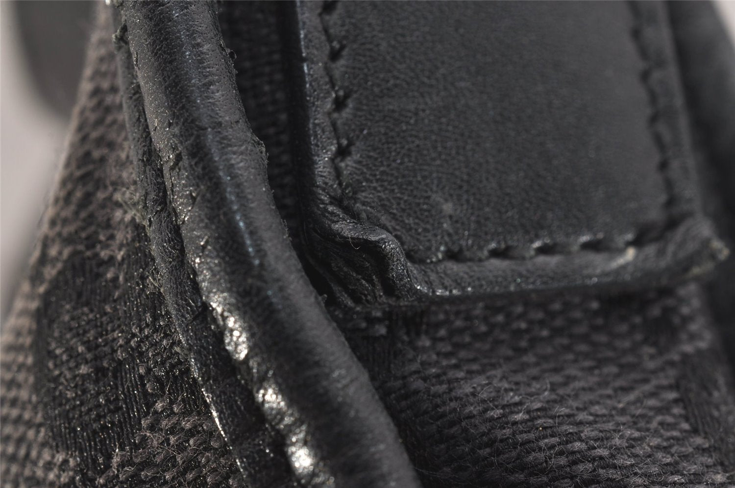 Authentic GUCCI Shoulder Hand Bag Purse GG Canvas Leather 0014206 Black 6608J