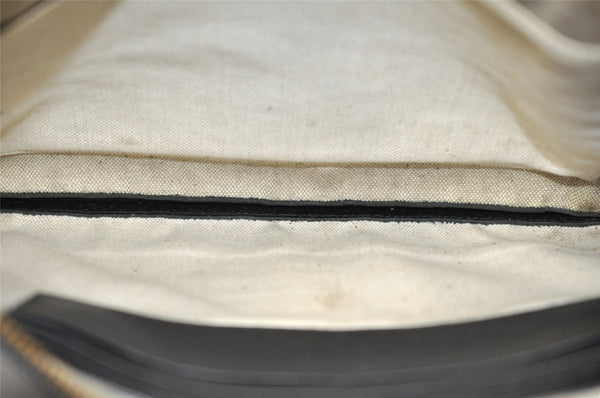 Authentic GUCCI GG Marmont Clutch Hand Bag Purse Leather 475317 Black 6609I