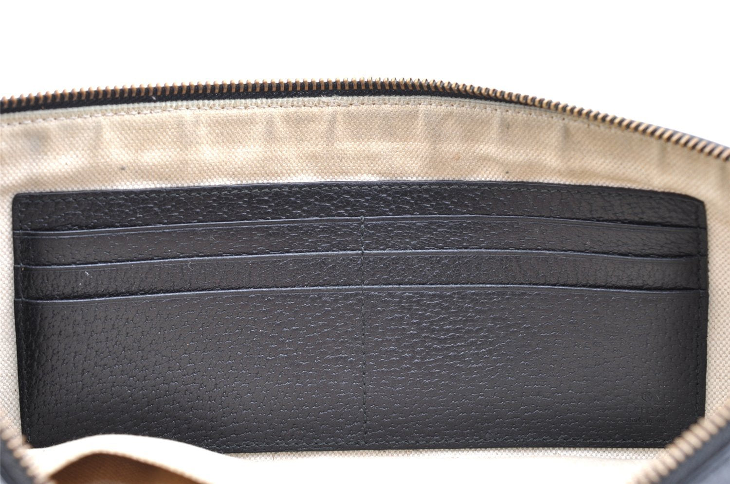 Authentic GUCCI GG Marmont Clutch Hand Bag Purse Leather 475317 Black 6609I