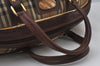 Authentic Burberrys Nova Check Canvas Leather Boston Hand Bag Beige 6609J