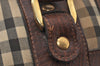 Authentic Burberrys Nova Check Canvas Leather Boston Hand Bag Beige 6609J