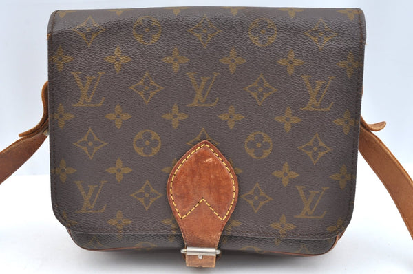 Authentic Louis Vuitton Monogram Cartouchiere MM Shoulder Bag Old Model 6610F