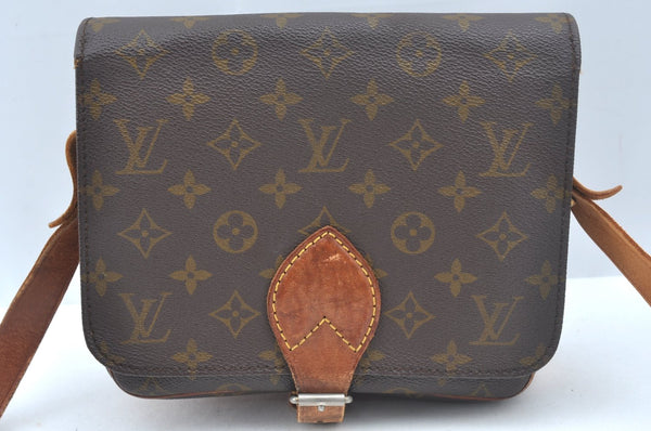 Authentic Louis Vuitton Monogram Cartouchiere MM Shoulder Bag Old Model 6610F