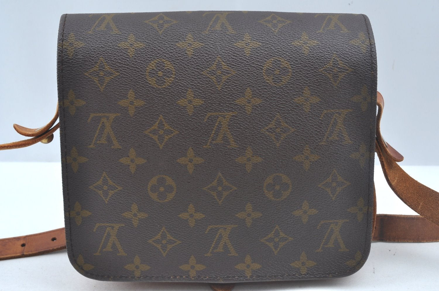 Authentic Louis Vuitton Monogram Cartouchiere MM Shoulder Bag Old Model 6610F