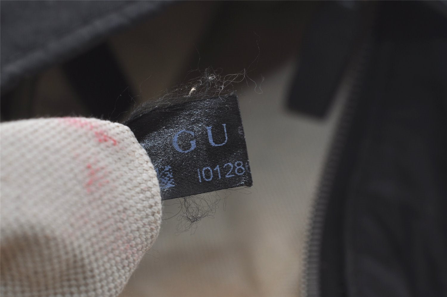 Authentic GUCCI Shoulder Cross Body Bag GG Nylon Leather 308840 Black Junk 6610I