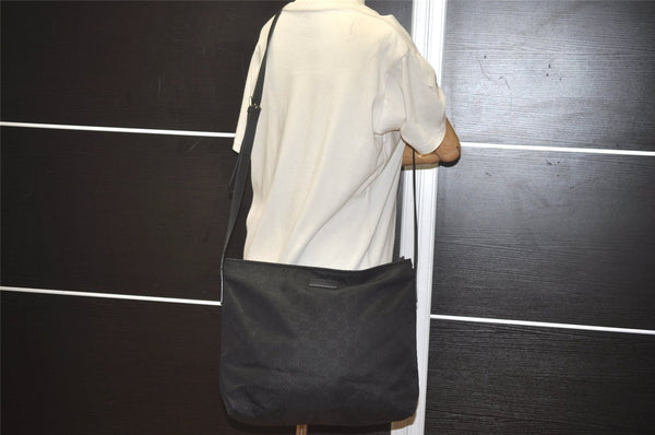 Authentic GUCCI Shoulder Cross Body Bag GG Nylon Leather 308840 Black Junk 6610I