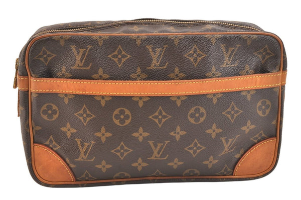 Authentic Louis Vuitton Monogram Compiegne 28 Clutch Hand Bag M51845 LV 6610K