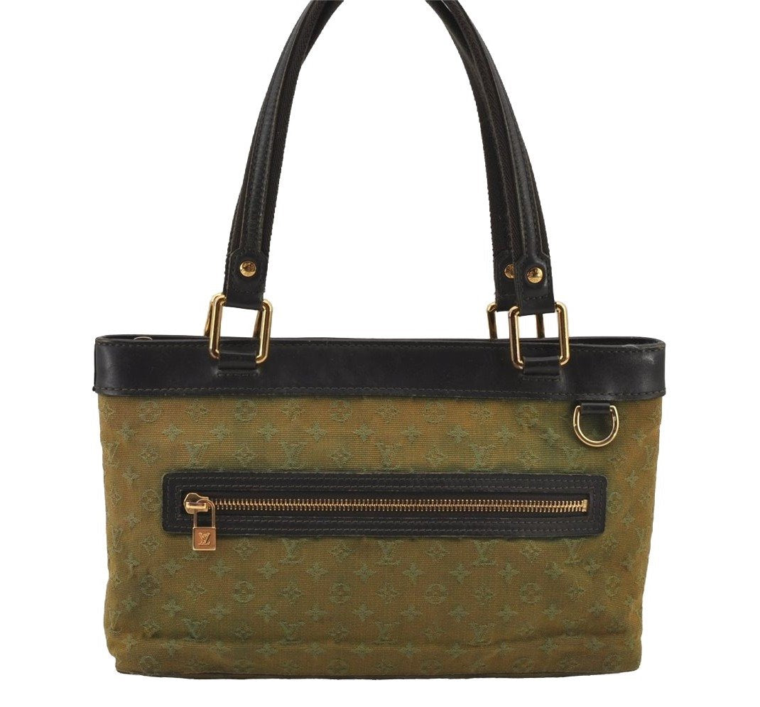 Auth Louis Vuitton Monogram Mini Lucille PM Hand Bag Green Khaki M92682 LV 6612J