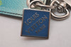 Authentic Louis Vuitton Porte Cles Damier Stripes Bag Charm M00735 Blue 6614I