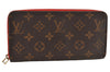 Authentic Louis Vuitton Monogram Zippy Wallet Long Purse Red M62402 LV 6614J