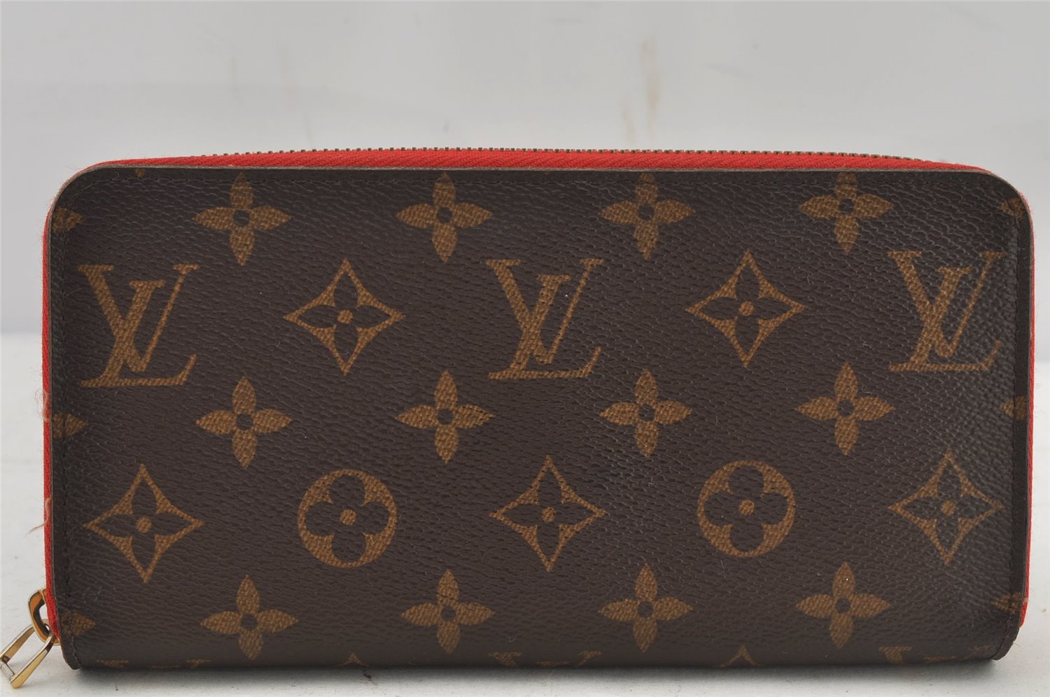 Authentic Louis Vuitton Monogram Zippy Wallet Long Purse Red M62402 LV 6614J