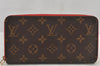 Authentic Louis Vuitton Monogram Zippy Wallet Long Purse Red M62402 LV 6614J