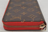 Authentic Louis Vuitton Monogram Zippy Wallet Long Purse Red M62402 LV 6614J