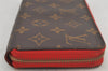 Authentic Louis Vuitton Monogram Zippy Wallet Long Purse Red M62402 LV 6614J