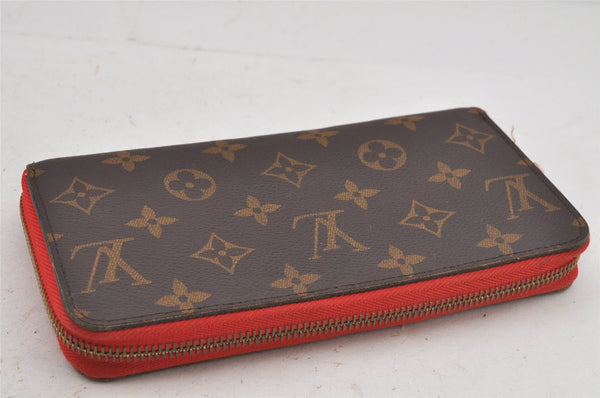 Authentic Louis Vuitton Monogram Zippy Wallet Long Purse Red M62402 LV 6614J