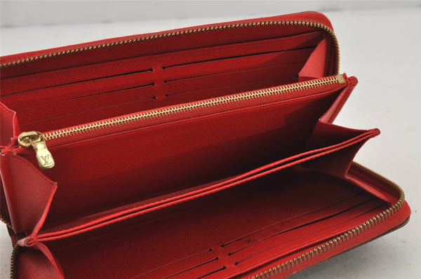 Authentic Louis Vuitton Monogram Zippy Wallet Long Purse Red M62402 LV 6614J