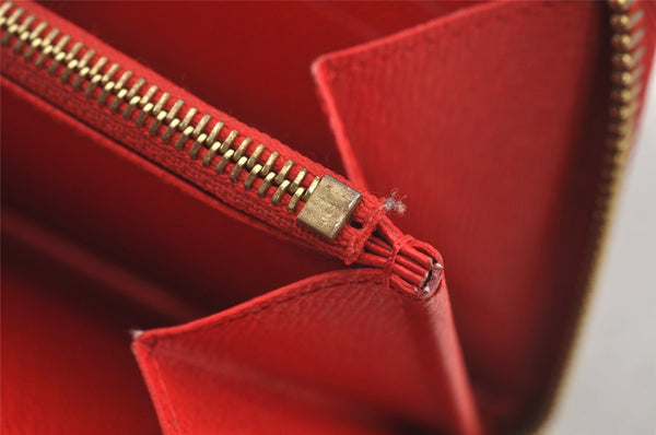 Authentic Louis Vuitton Monogram Zippy Wallet Long Purse Red M62402 LV 6614J