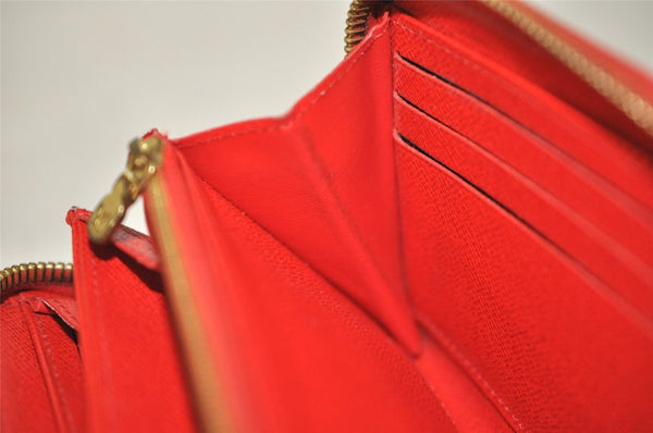 Authentic Louis Vuitton Monogram Zippy Wallet Long Purse Red M62402 LV 6614J