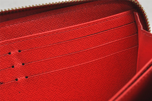 Authentic Louis Vuitton Monogram Zippy Wallet Long Purse Red M62402 LV 6614J