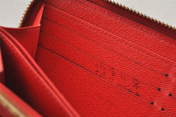 Authentic Louis Vuitton Monogram Zippy Wallet Long Purse Red M62402 LV 6614J