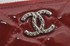 Authentic CHANEL Brilliant Enamel Matelasse Long Wallet Purse Bordeaux Red 6615J