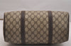 Authentic GUCCI Web Sherry Line Hand Boston Bag GG PVC Leather Brown 6617J