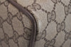 Authentic GUCCI Web Sherry Line Hand Boston Bag GG PVC Leather Brown 6617J