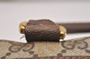 Authentic GUCCI Web Sherry Line Hand Boston Bag GG PVC Leather Brown 6617J