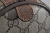 Authentic GUCCI Web Sherry Line Hand Boston Bag GG PVC Leather Brown 6617J