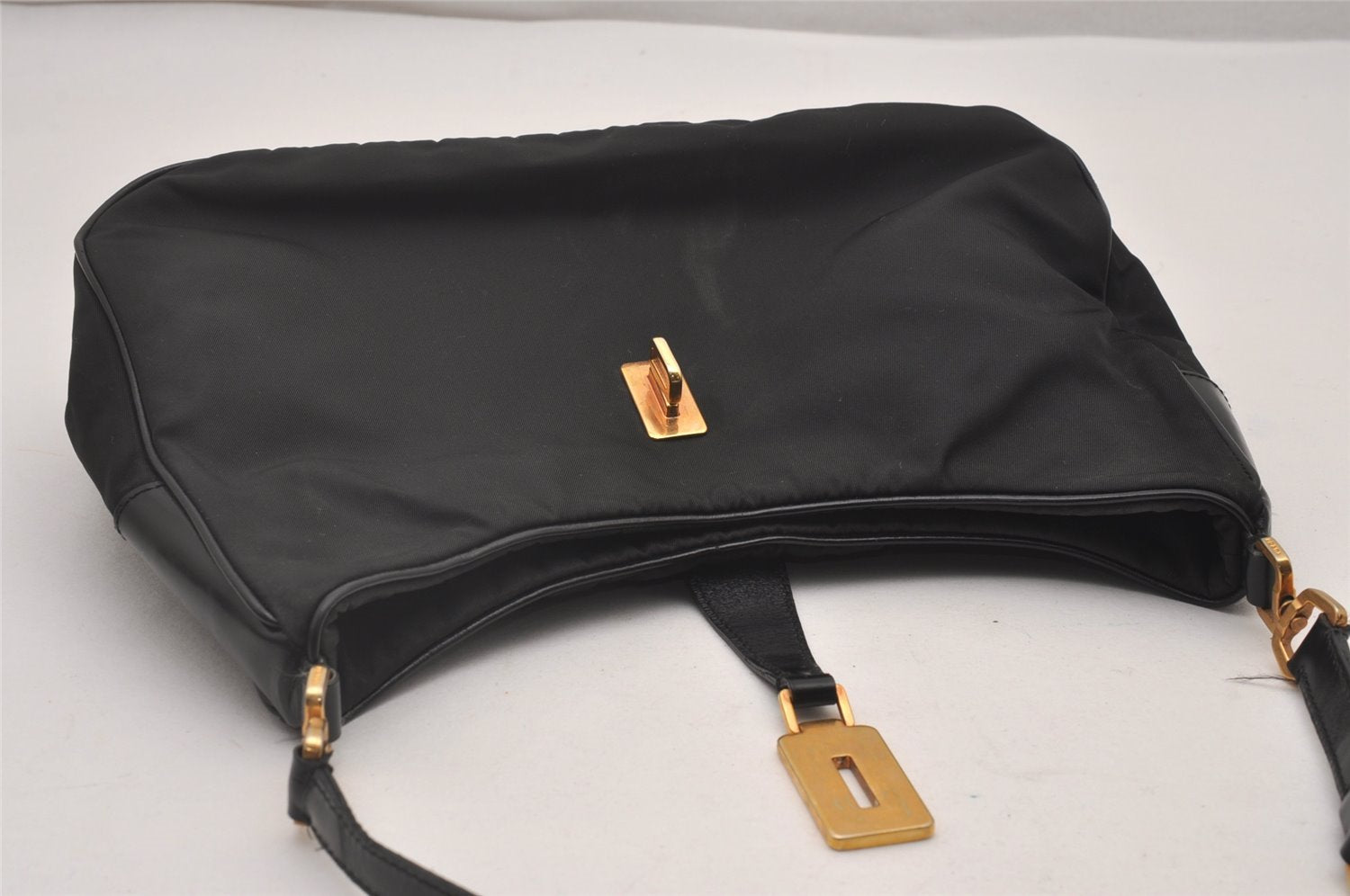 Authentic PRADA Nylon Tessuto Leather Shoulder Hand Bag Purse Black 6620I