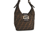 Authentic FENDI Vintage Zucca Shoulder Hand Bag Purse Canvas Leather Brown 6621M