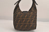 Authentic FENDI Vintage Zucca Shoulder Hand Bag Purse Canvas Leather Brown 6621M
