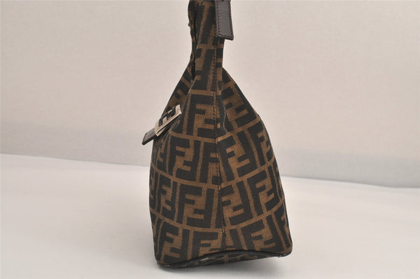 Authentic FENDI Vintage Zucca Shoulder Hand Bag Purse Canvas Leather Brown 6621M