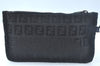 Authentic FENDI Zucchino Vintage Hand Tote Bag Nylon Leather Black 6622J