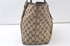 Auth GUCCI Web Sherry Line Tote Bag GG Canvas Leather 137396 Brown Junk 6624K