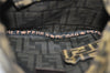 Authentic FENDI Vintage Zucca Shoulder Hand Bag Purse Nylon Leather Brown 6625I