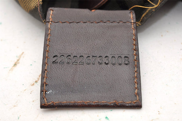 Authentic FENDI Vintage Zucca Shoulder Hand Bag Purse Nylon Leather Brown 6625I