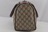 Authentic GUCCI Web Sherry Line Hand Boston Bag GG PVC Leather Brown 6626J