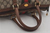 Authentic GUCCI Web Sherry Line Hand Boston Bag GG PVC Leather Brown 6626J